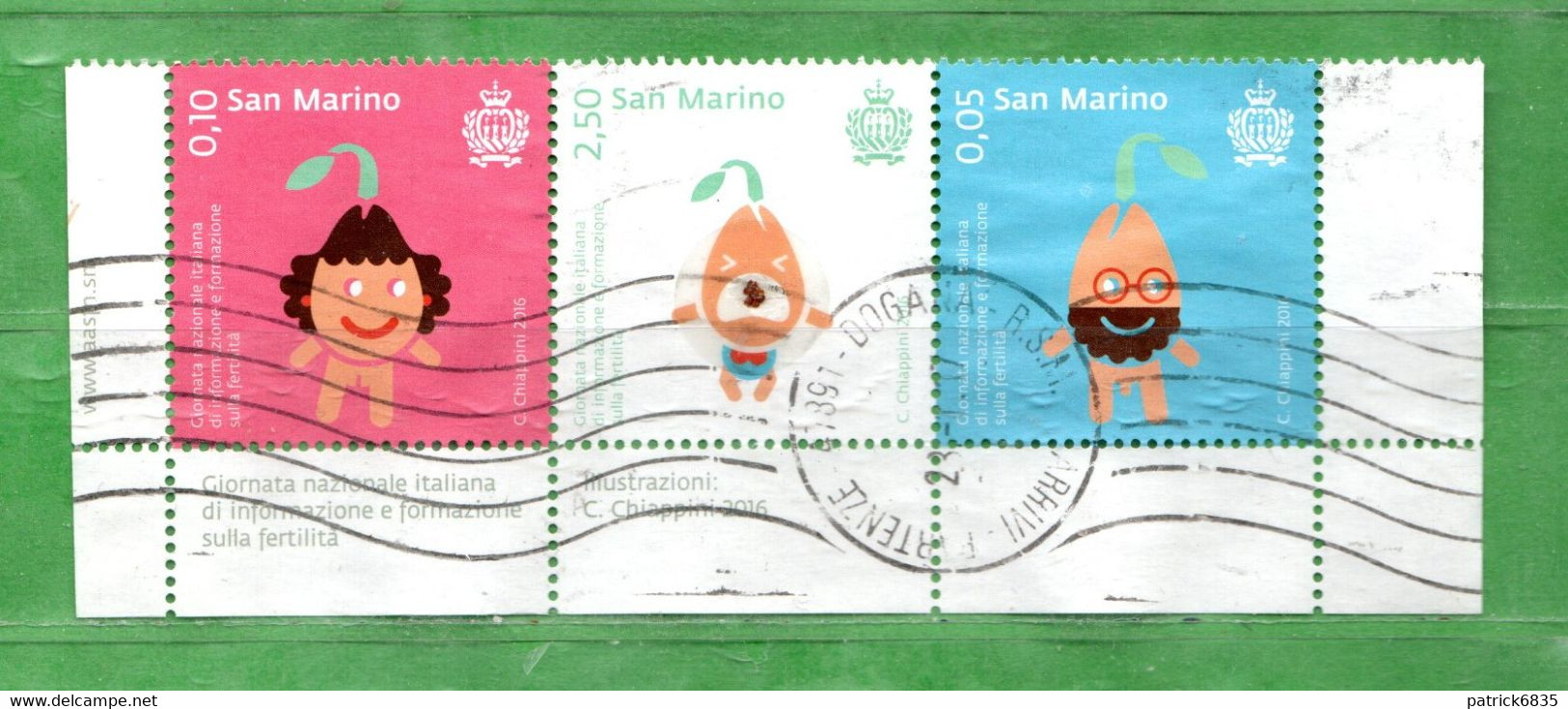 S.Marino °  2016 - Giornata Della Fertilità.  Trittico. Usato. - Used Stamps