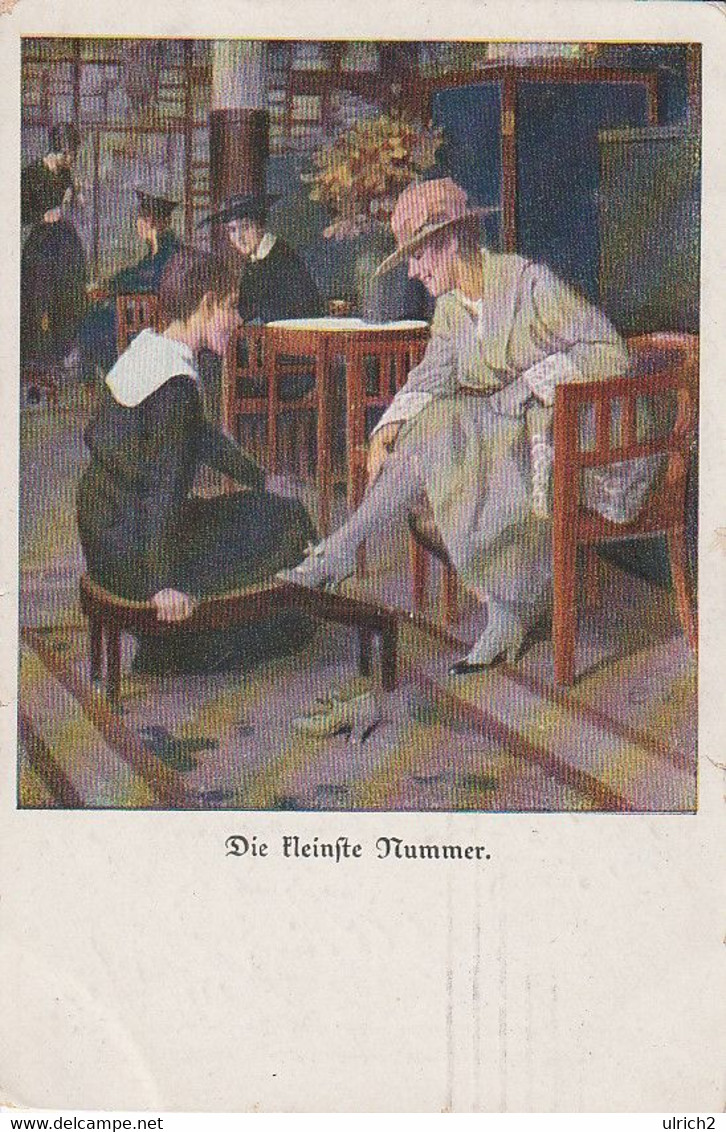AK Wennerberg - Die Kleinste Nummer - Dame In Schuhgeschäft - Kriegspostkarte - Feldpost 23. B. J-R - 1918 (58762) - Wennerberg, B.