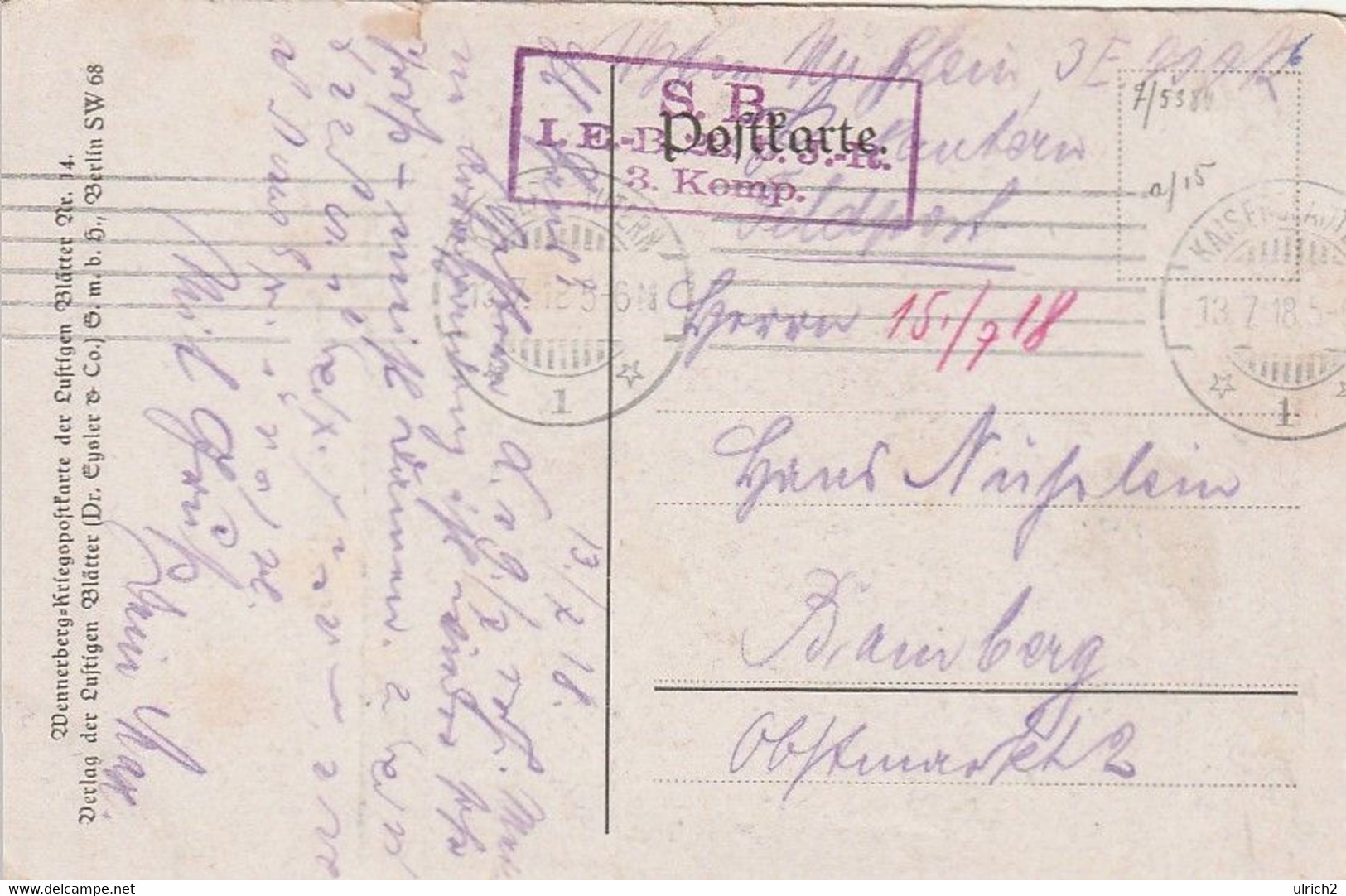 AK Wennerberg - Die Kleinste Nummer - Dame In Schuhgeschäft - Kriegspostkarte - Feldpost 23. B. J-R - 1918 (58762) - Wennerberg, B.