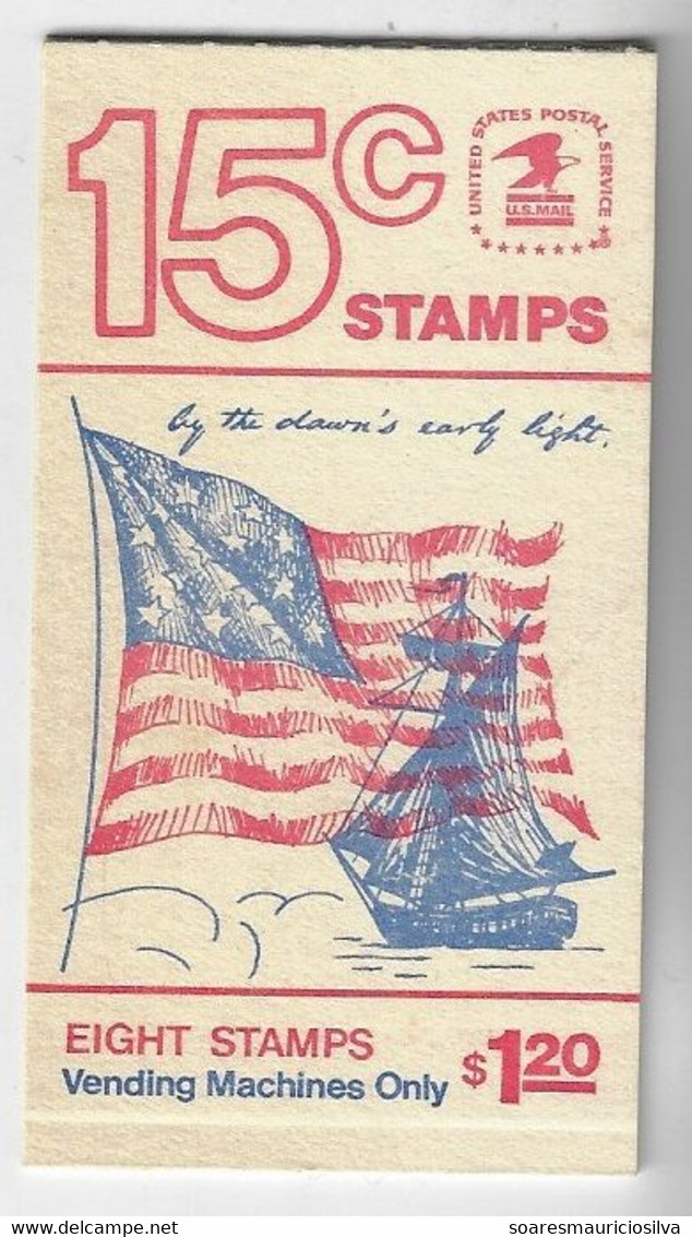 USA United States 1978 Complete Booklet With 8 Stamp Fort McHenry Flag Navy Warship Sailing Ship - 2. 1941-80