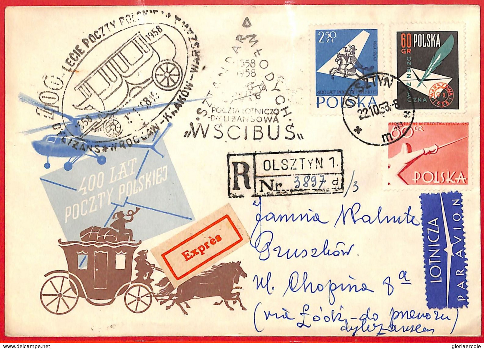 Aa3416 - POLONIA - Postal History - SPECIAL FLIGHT Cover 1958 - Posta Aerea