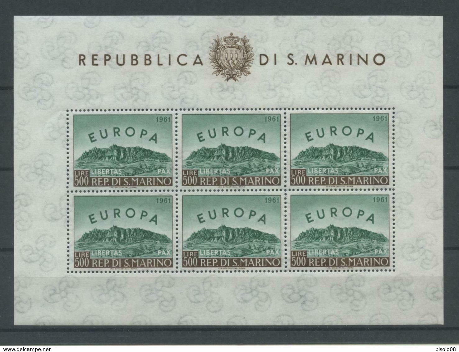 SAN MARINO 1961 FOGLIETTO EUROPA **  MNH - Blocchi & Foglietti