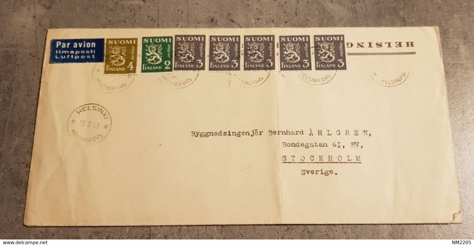 FINLAND COVER CIRCULED YEAR 1953 SEND TO SVERIGE - Maximum Cards & Covers