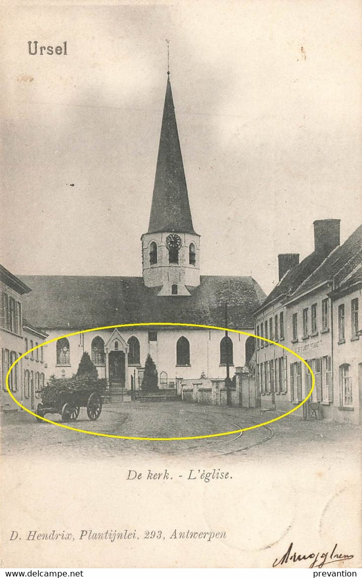 URSEL - De Kerk - L'Eglise - Carte Circulé En 1904 - Knesselare