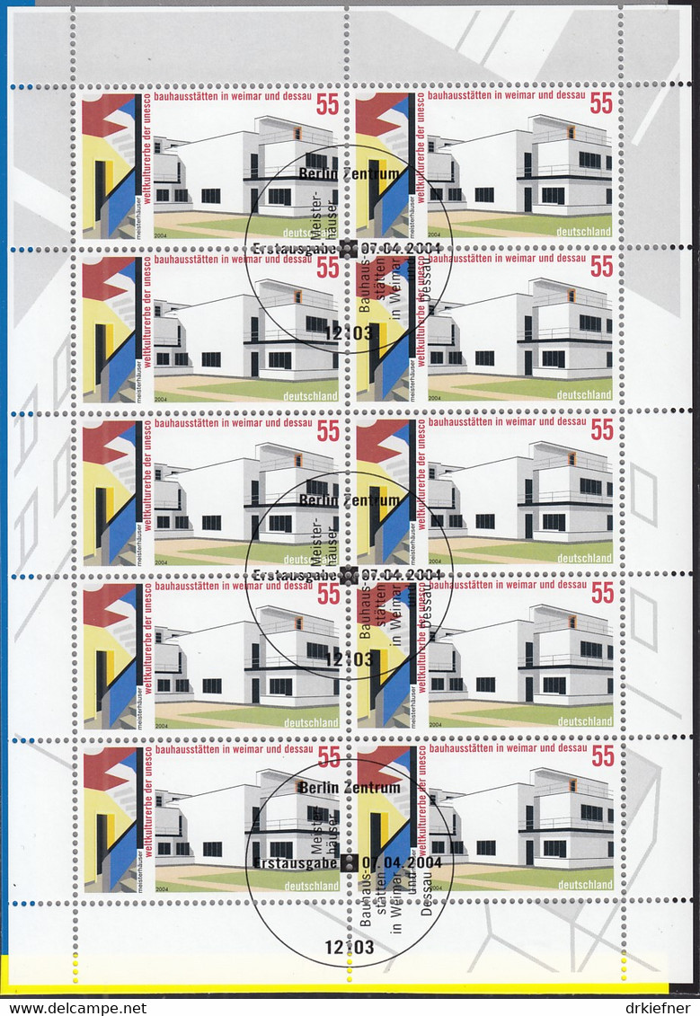 BRD  2394, Kleinbogen, Mit Erstausgabestempel Berlin, Auf Numisblattstück, UNESCO-Welterbe: Bauhaus, 2004 - Autres & Non Classés