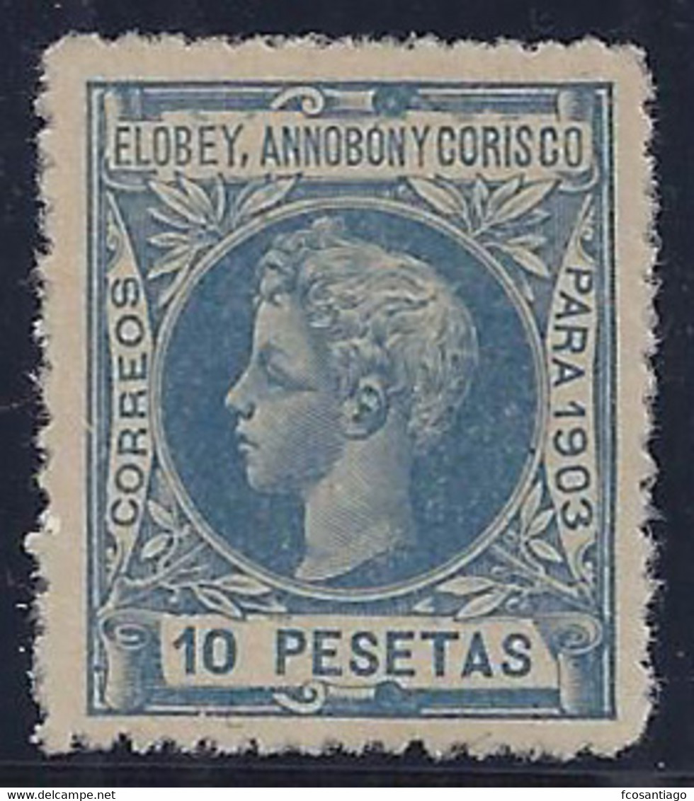 ESPAÑA/ELOBEY, ANNOBON Y CORISCO 1903 - Edifil #18 - Sin Goma (*) Centraje De Lujo!... RARO!... - Elobey, Annobon & Corisco