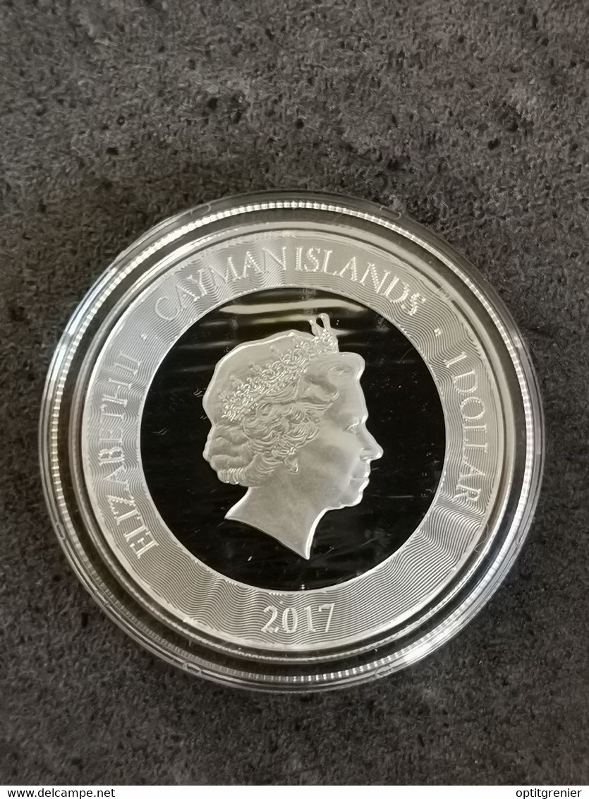 1 DOLLAR ARGENT 2017 LE MARLIN ELISABETH II ILES CAIMANS SOUS CAPSULE + CERTIFICAT - Cayman Islands