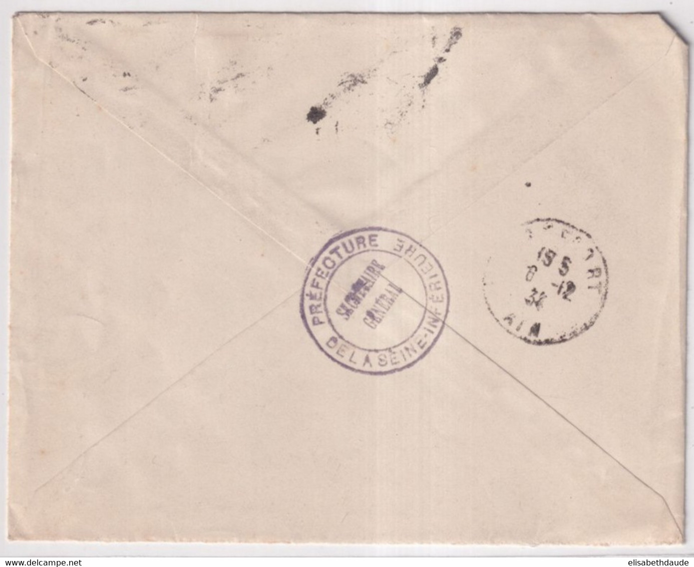 1934 - BANDE PUB "MOTEURS CONORD RUEIL" Sur PAIX COIN DATE Sur ENVELOPPE De ROUEN - Briefe U. Dokumente