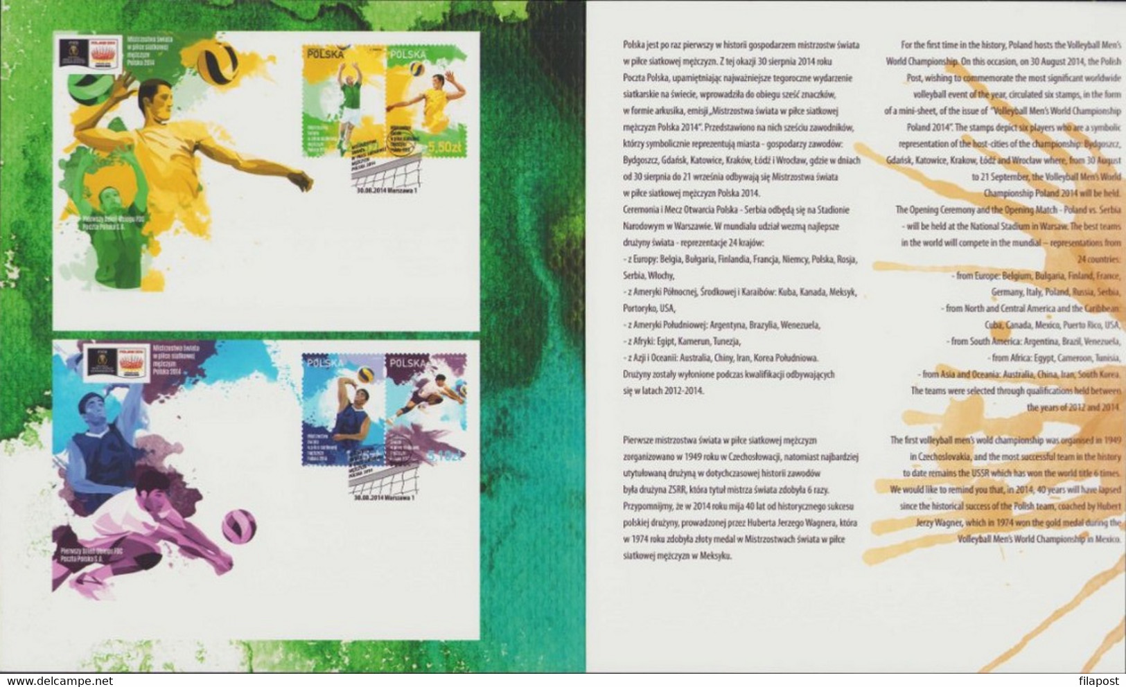 POLAND 2014 Booklet / Volleyball Men's Championships, Sport, Players / With Full Sheet **MNH - Carnets
