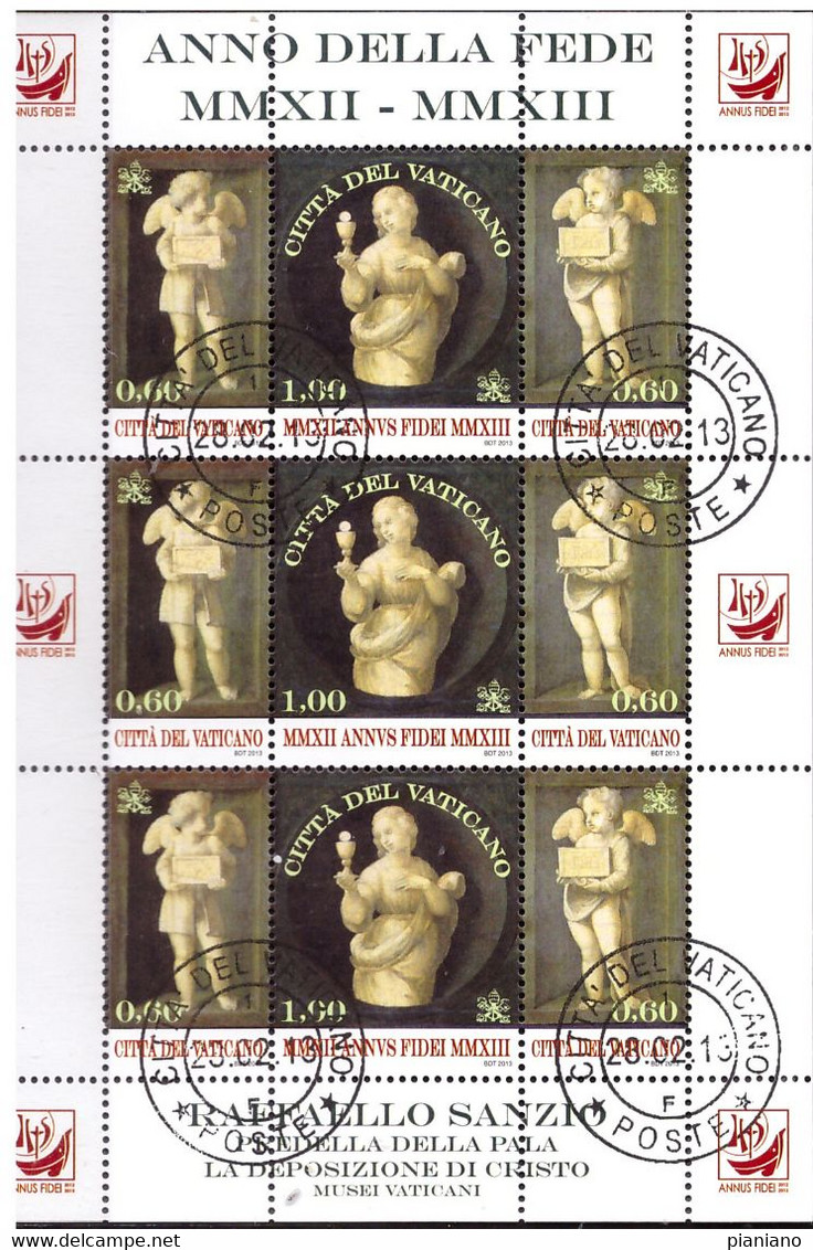 PIA  -  VATICANO - 2013 : Anno Della Fede - Opera Di Raffaello Sanzio- Foglietto - (SAS  Bf 111) - Used Stamps