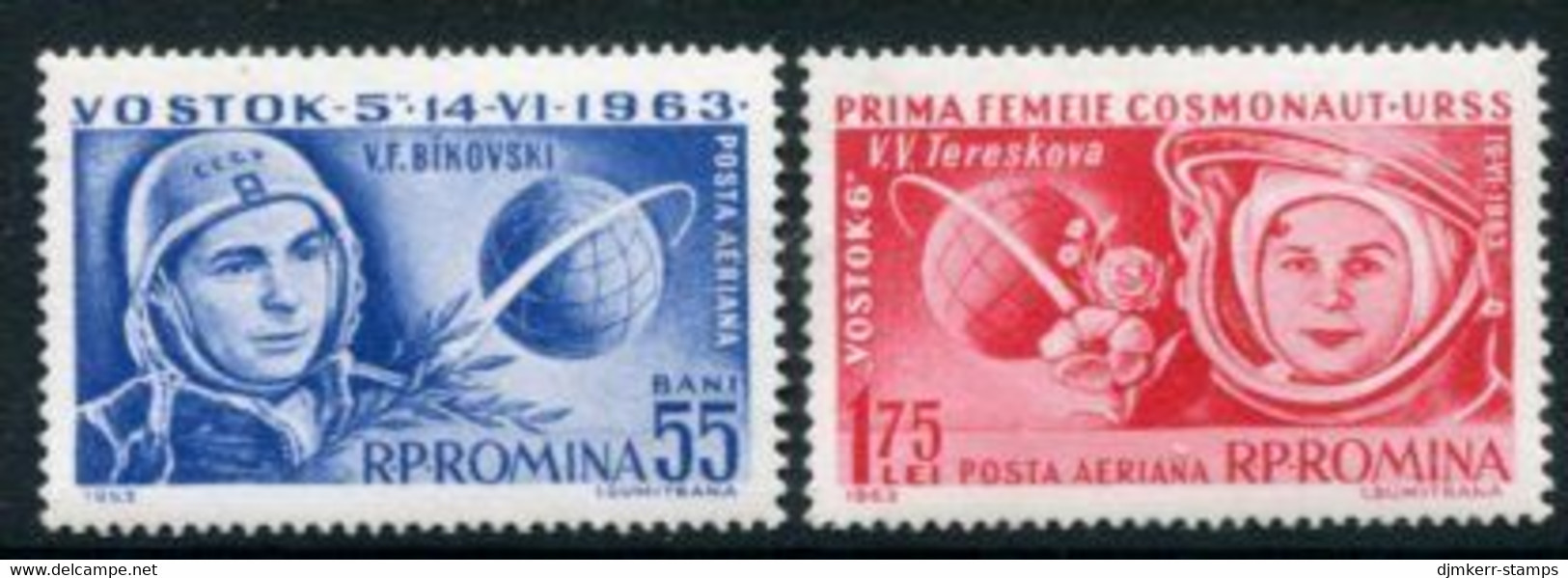 ROMANIA 1963 Vostok 5 And 6 Space Flights MNH / **.  Michel 2171-72 - Unused Stamps