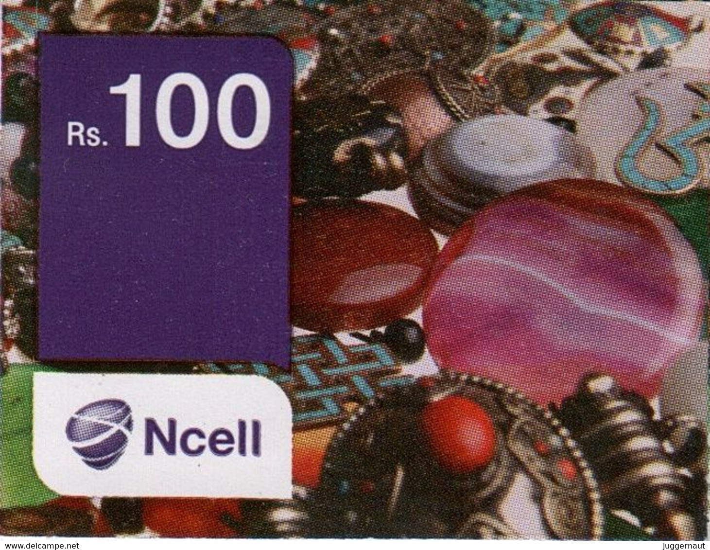 NEPAL Traditional Stones MOBILE RECHARGE CARD Rs.100 Used/Good - Népal