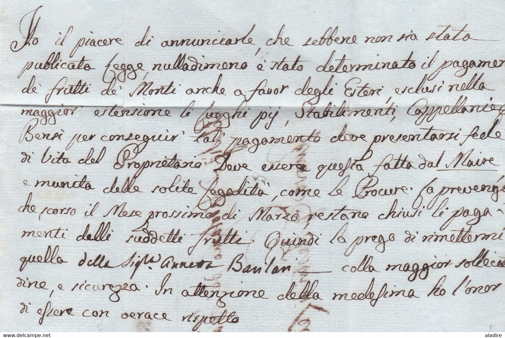 1810 - Lettre Pliée Avec Correspondance  En Italien De ROME Vers Genova, Levante, Italia - 1792-1815: Veroverde Departementen
