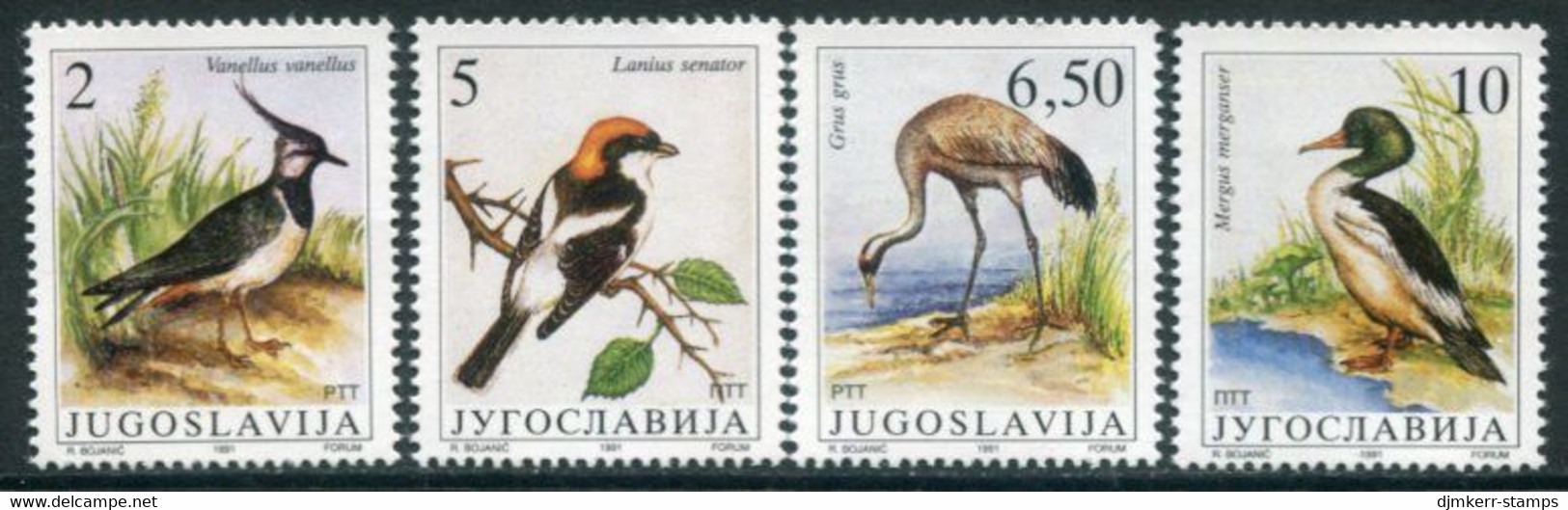 YUGOSLAVIA 1991 Migratory Birds  MNH / **.  Michel 2463-66 - Nuovi