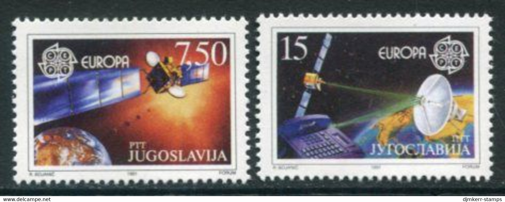 YUGOSLAVIA 1991 Europa: Space Exploration MNH / **.  Michel 2476-77 - Nuovi