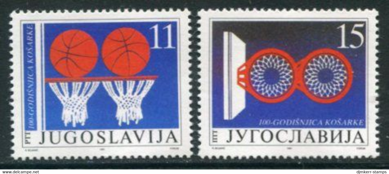 YUGOSLAVIA 1991 Basketball Centenary MNH / **.  Michel 2484-85 - Ungebraucht