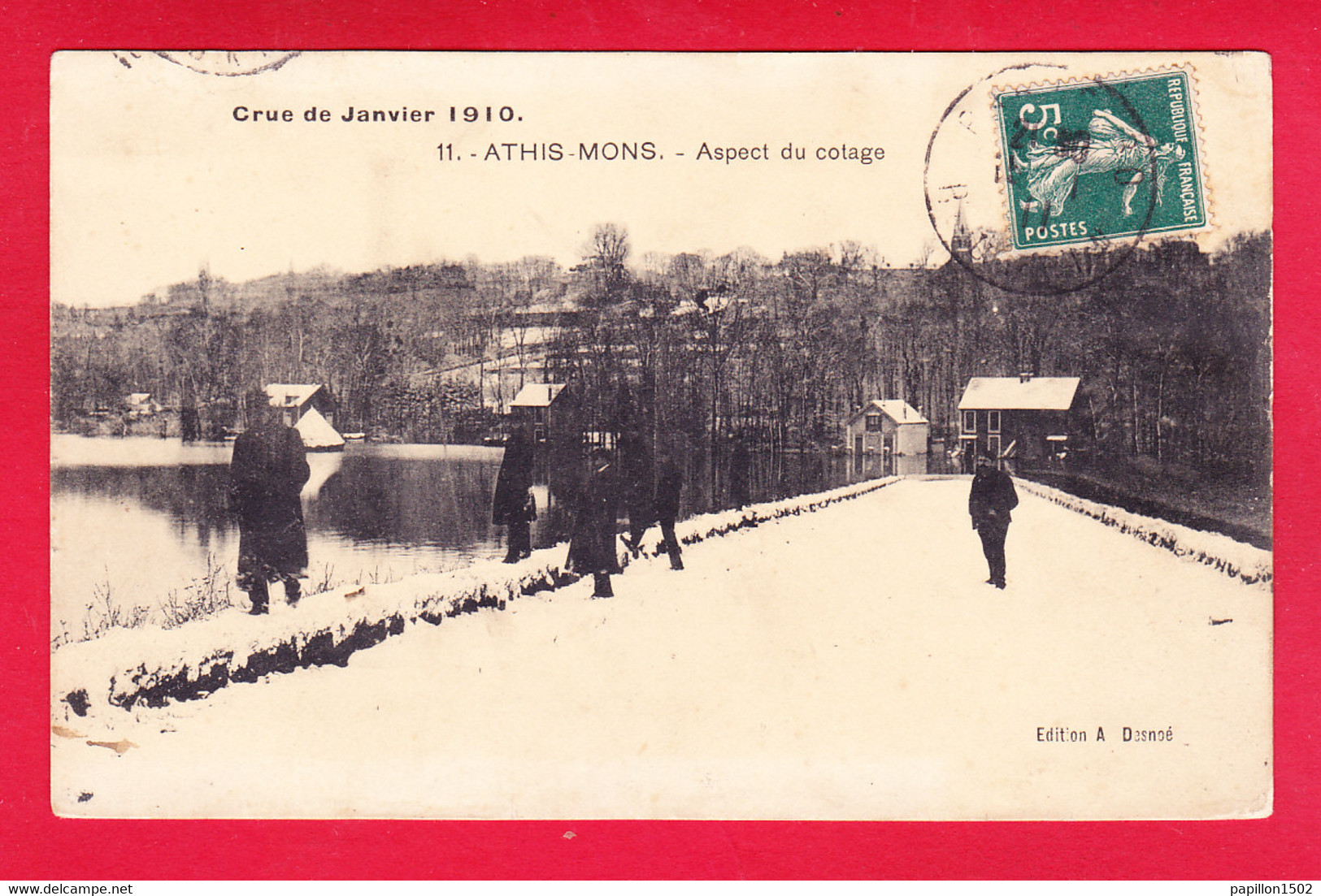 F-91-Athis Mons-07A34  Crue De Janvier 1910, Aspect Du Cotage, Cpa - Athis Mons