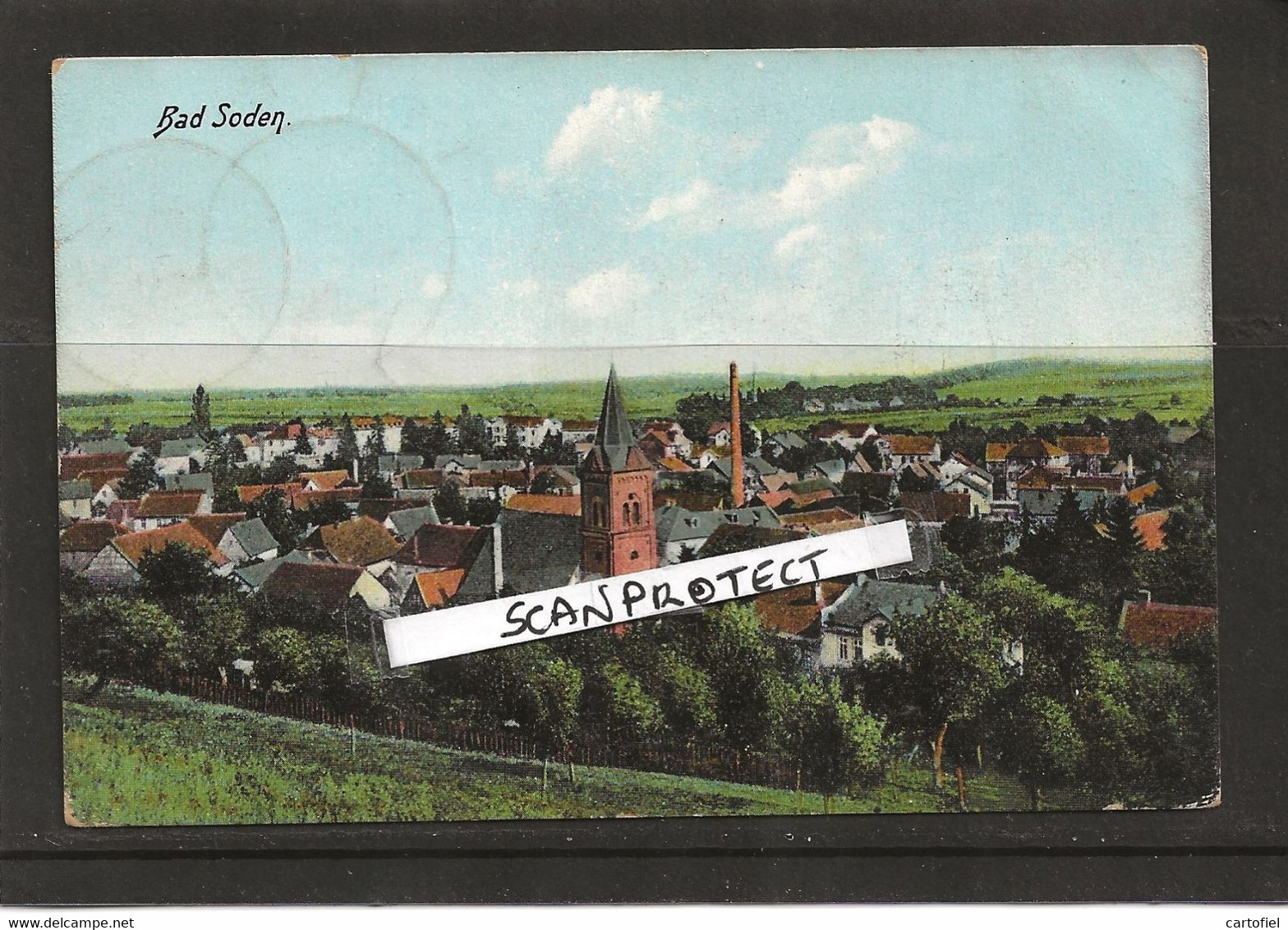 BAD SODEN-TOTALANSICHT-ALTE CARTE-GELAUFEN-SACHSENHAUSEN-1909-SEHE 2 SCANS-SELTEN-RARE+TOP ! ! ! - Bad Soden