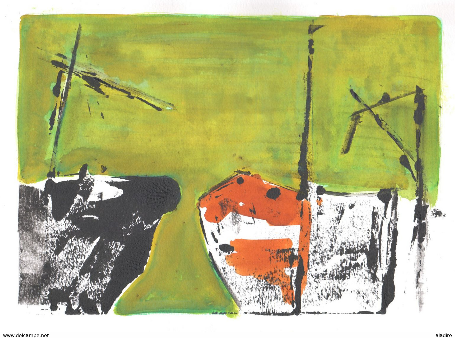 Mère Méditerranée - Lithographie 3 Couleurs De Habib Hasnaoui Par Mario Ferreri - 2021 - Art Contemporain