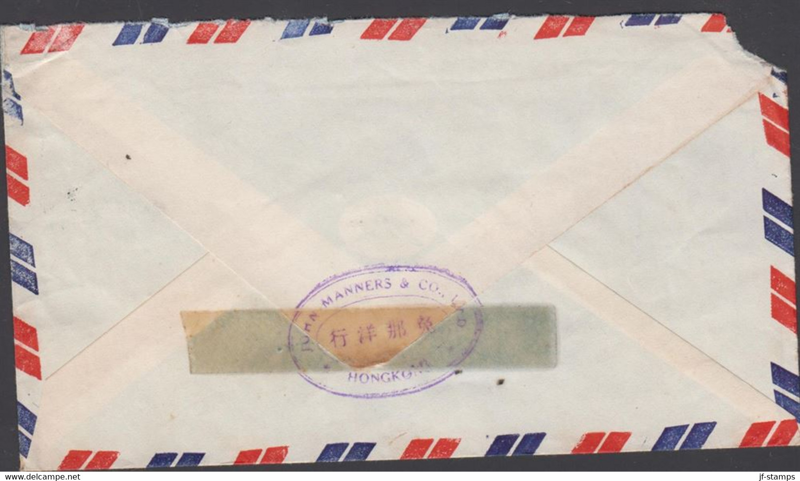 1950. HONGKONG. GEORG VI. ONE DOLLAR + 50 C On AIR MAIL Cover To Denmark. Cancelled HONG KO... (Michel  156+) - JF427067 - Covers & Documents