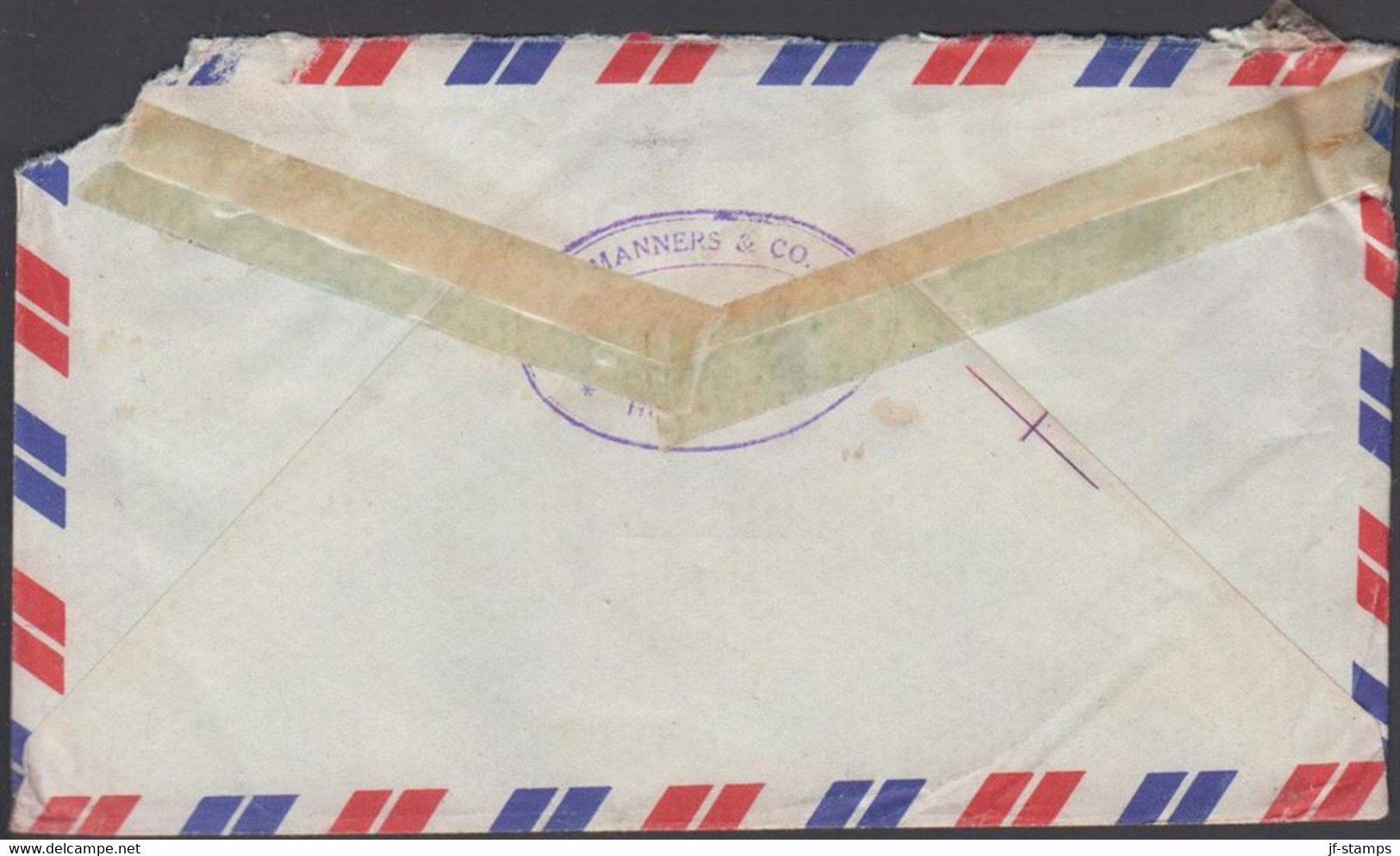 1950. HONGKONG. GEORG VI. 2 Ex ONE DOLLAR + 2 Ex 50 C On AIR MAIL Cover To Denmark. Cancell... (Michel  156+) - JF427069 - Briefe U. Dokumente