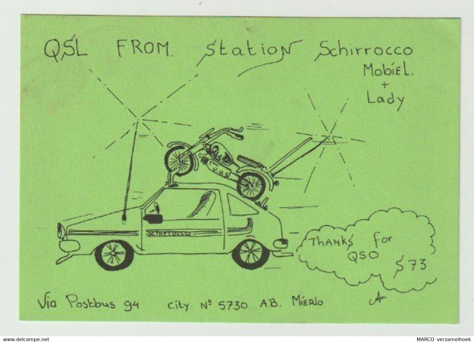 QSL Card 27MC Schirrocco Mierlo (NL) Motor - CB