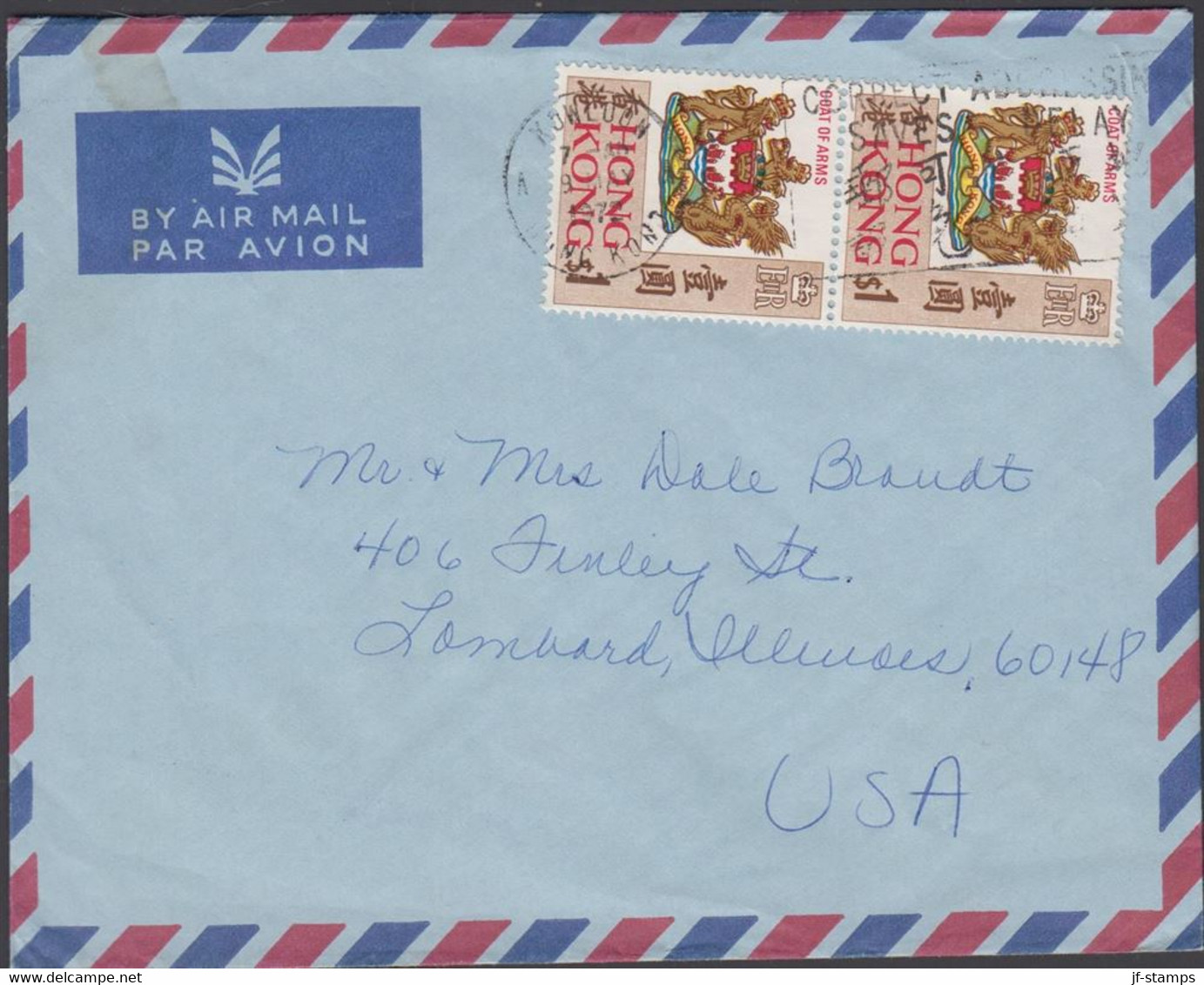 1972. HONG KONG 2 Ex COAT OF ARMS $ 1. On AIR MAIL Cover To USA From HONG KONG 9 MAY 1972.  (Michel 239) - JF427098 - Covers & Documents