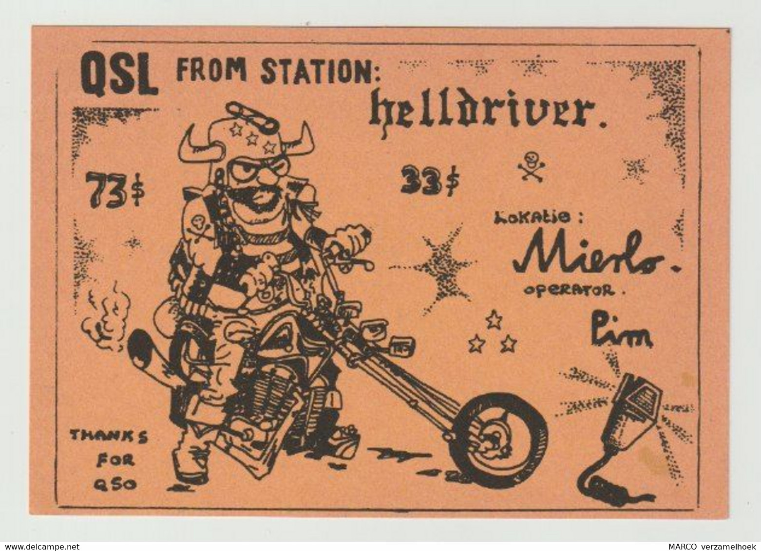 QSL Card 27MC Helldriver Mierlo (NL) Motor - CB