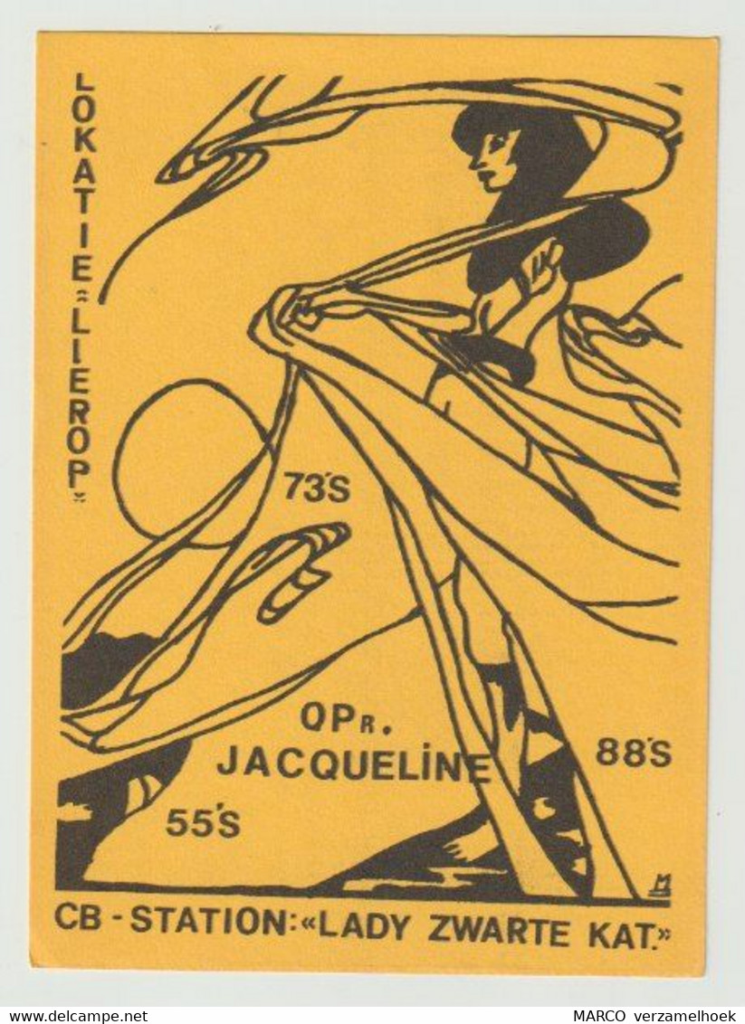 QSL Card 27MC Lady Zwarte Kat Lierop (NL) - CB