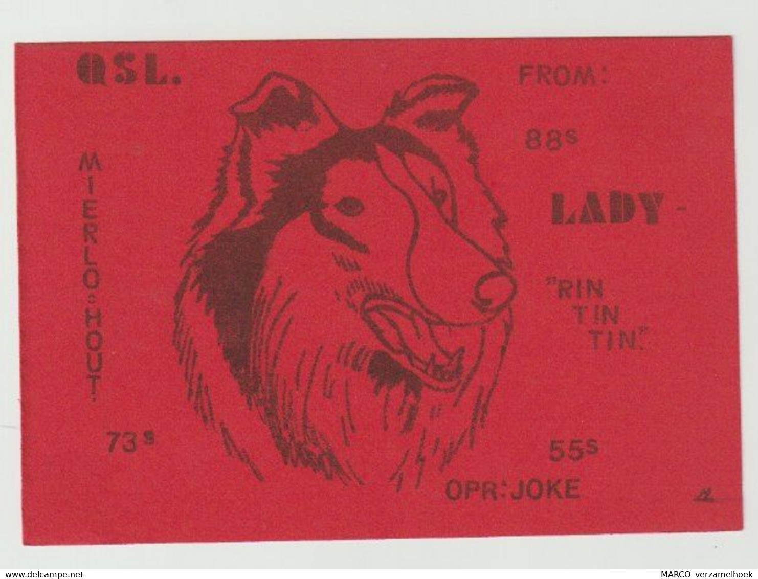 QSL Card 27MC Lady Rin Tin Tin Mierlo-hout Helmond (NL) - CB