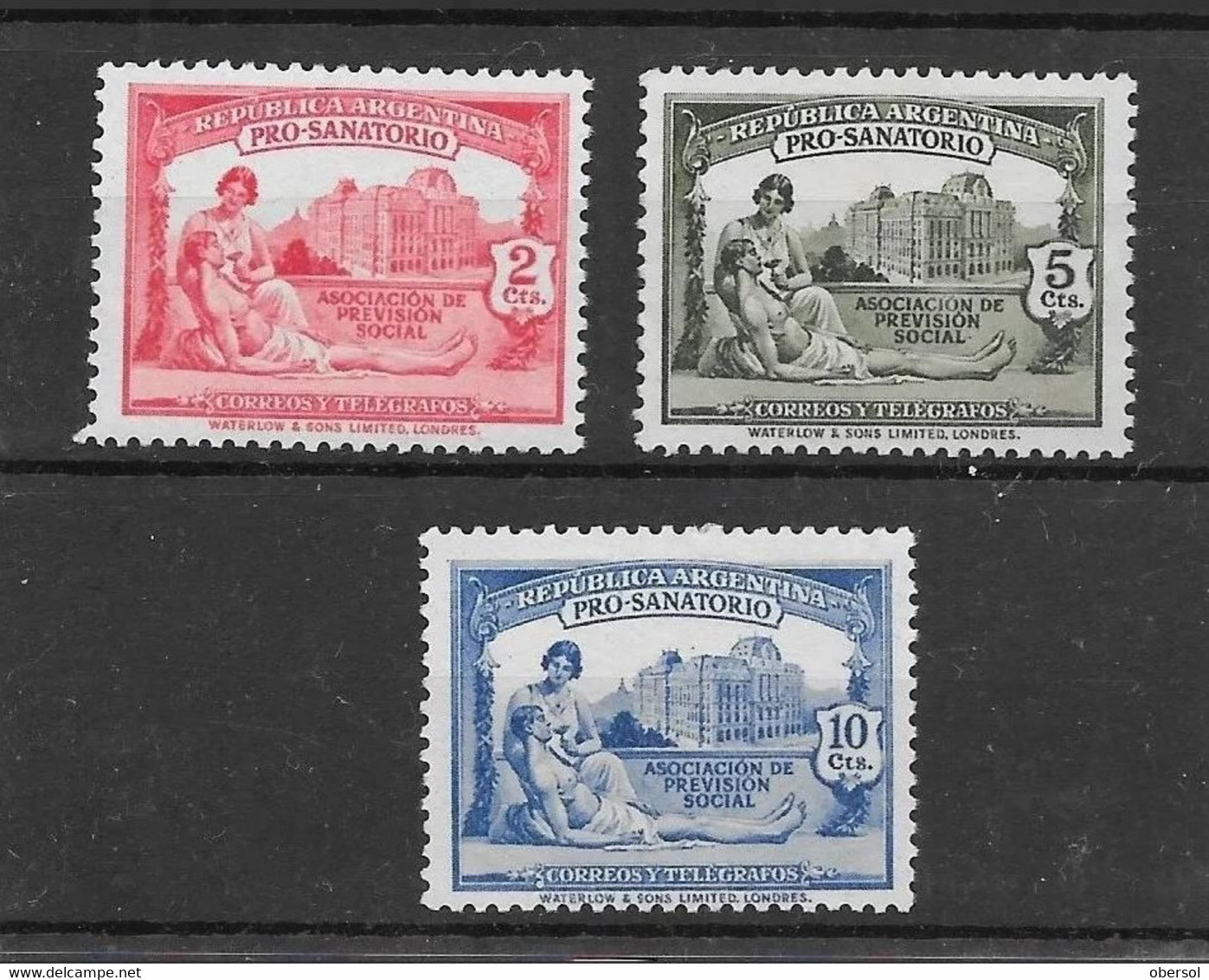 Argentina Pro Sanatorio Complete Set Mint No Gum MNG  Cinderellas - Unused Stamps