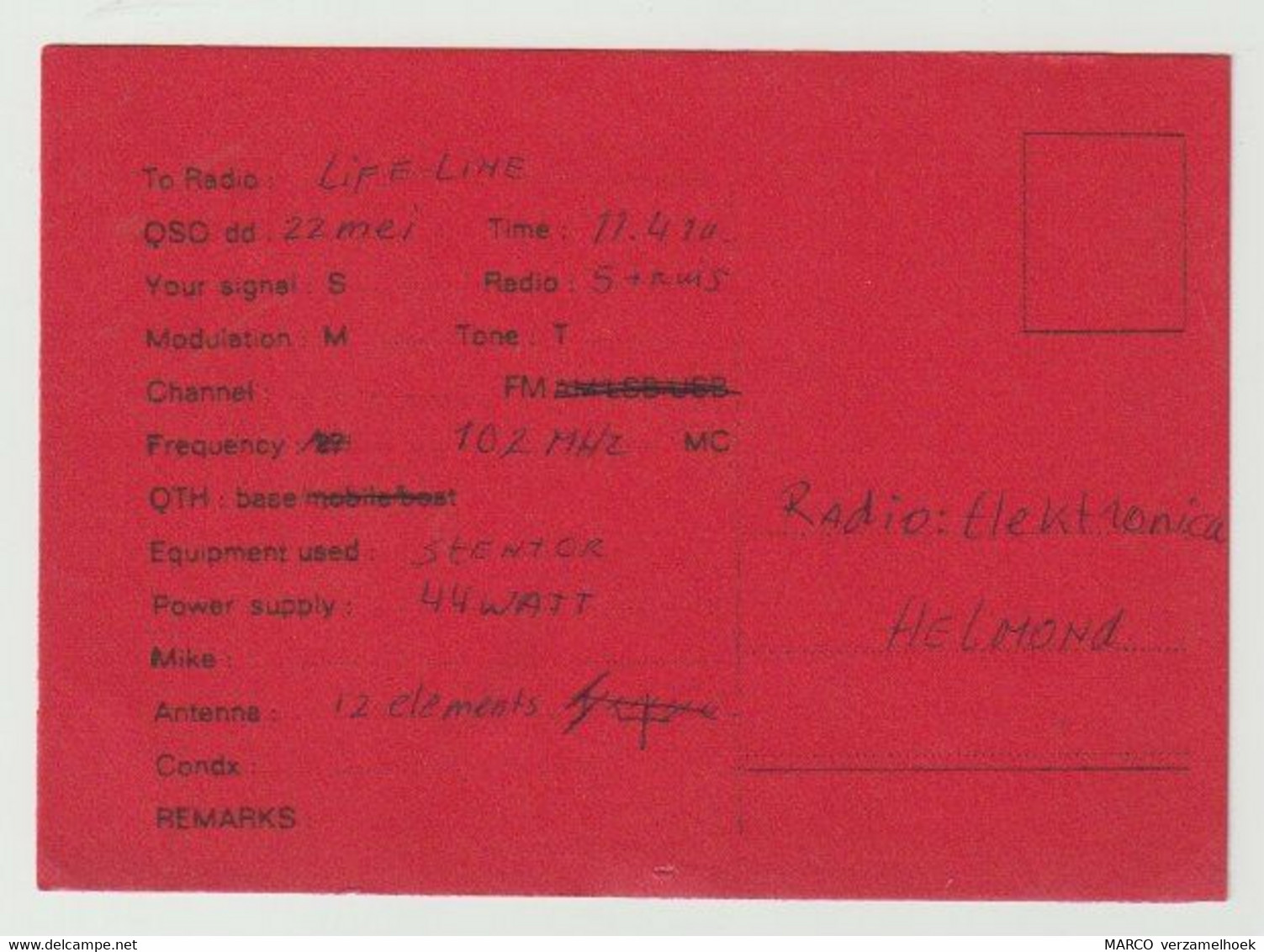 QSL Card 27MC Mister Electronica Helmond (NL) - CB