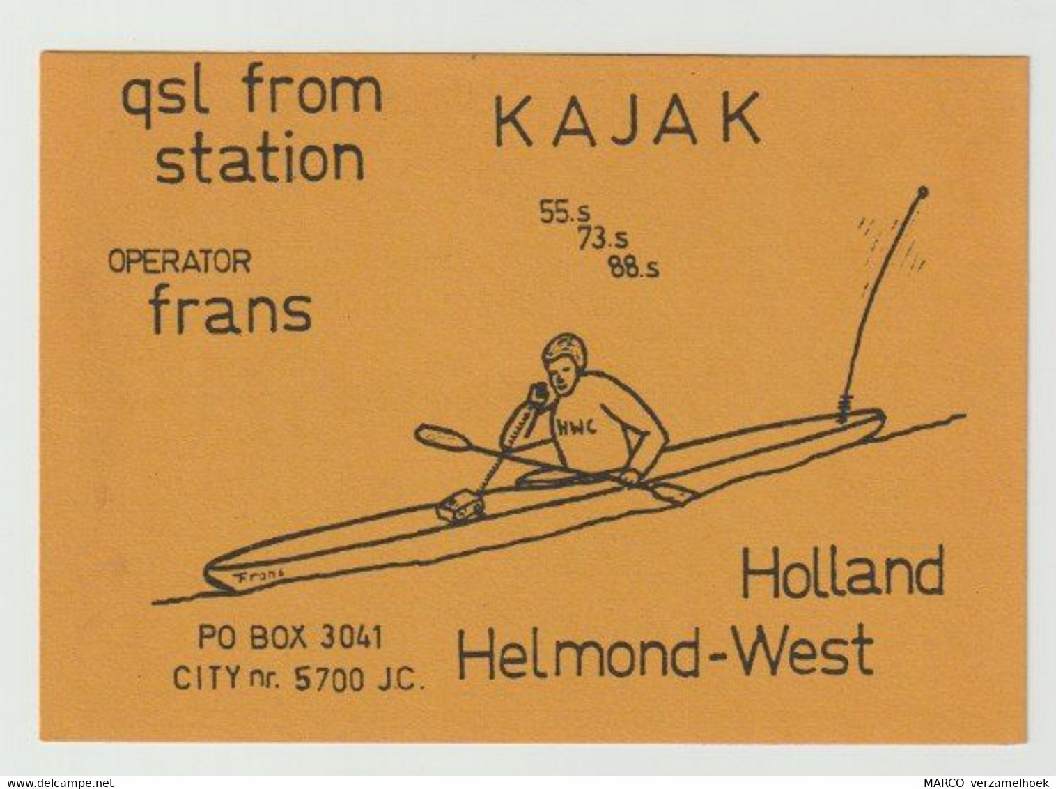 QSL Card 27MC Kajak Helmond (NL) - CB
