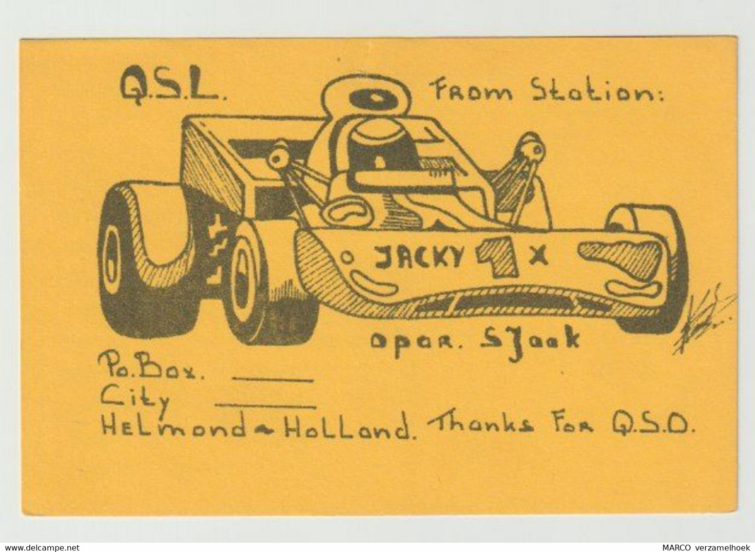 QSL Card 27MC F1 Jacky X Helmond (NL) - CB-Funk