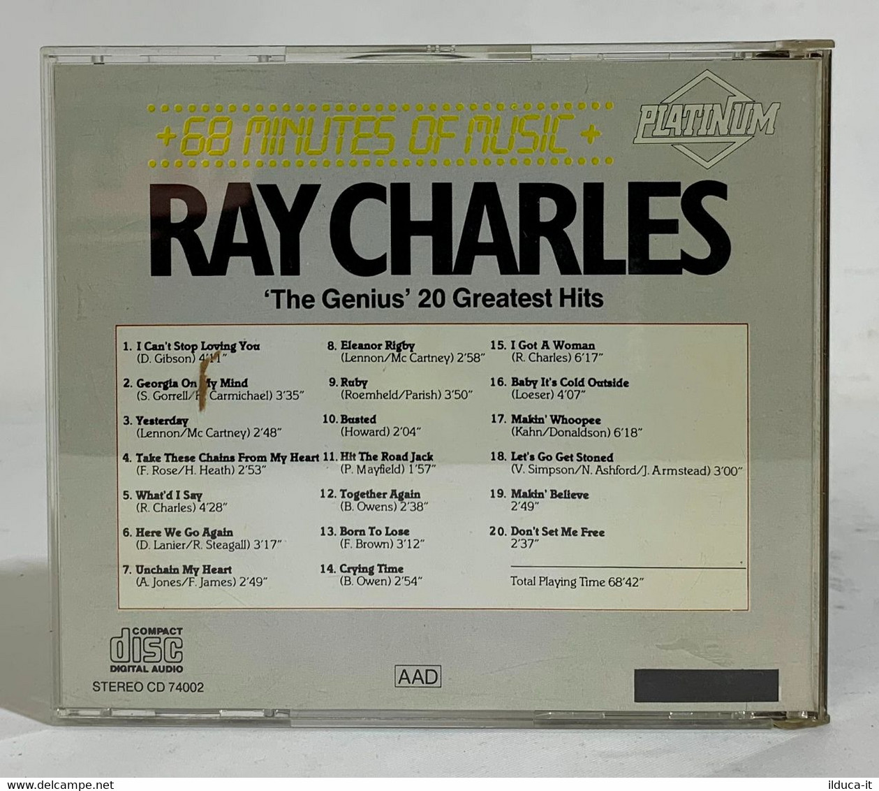 I102414 CD - Ray Charles - The Genius 20 Greatest Hits - MCR 1988 - Blues