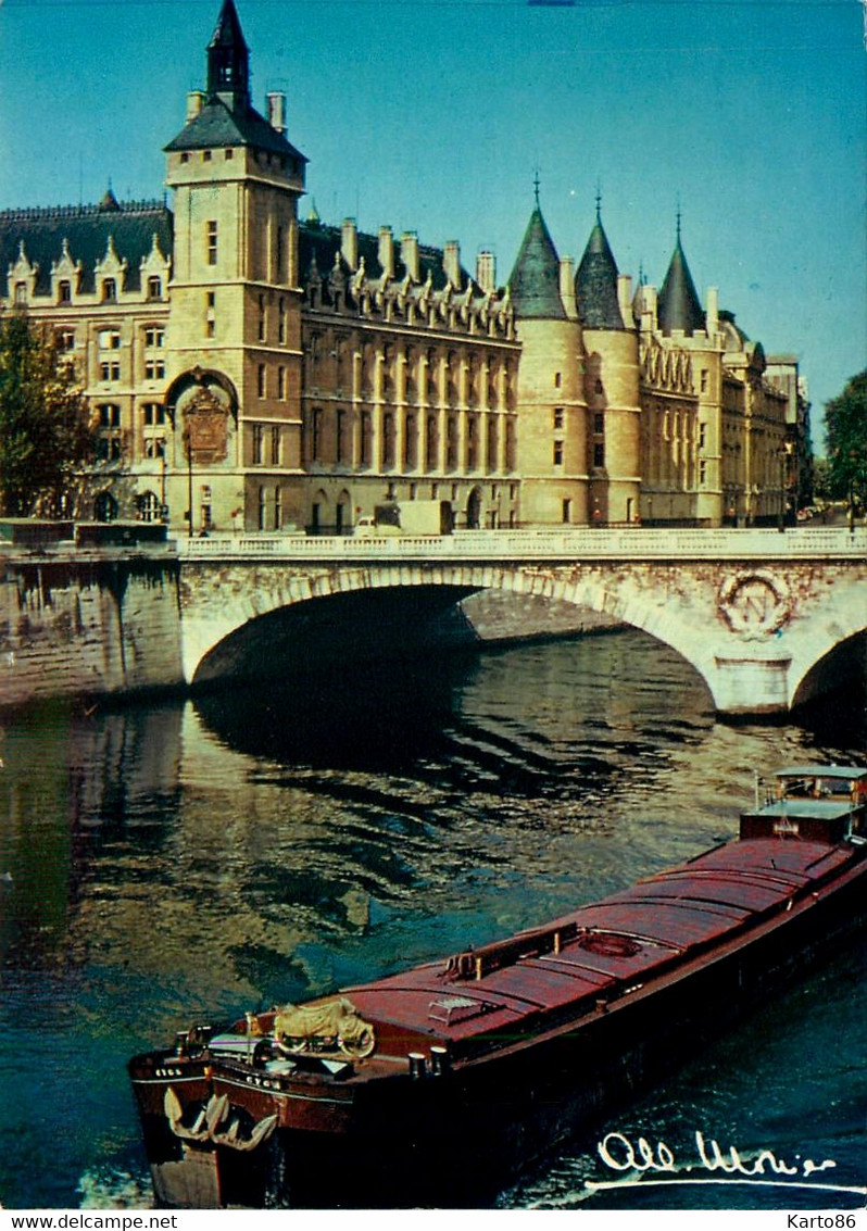 Albert MONIER Monier * CP Photographe * N°750103 Paris La Conciergerie * Péniche Barge Chaland Batellerie - Monier