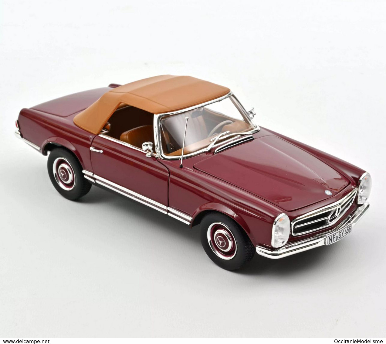 Norev - MERCEDES-BENZ 230 SL 1963 Cabriolet Rouge Foncé Réf. 183766 Neuf NBO 1/18 - Norev