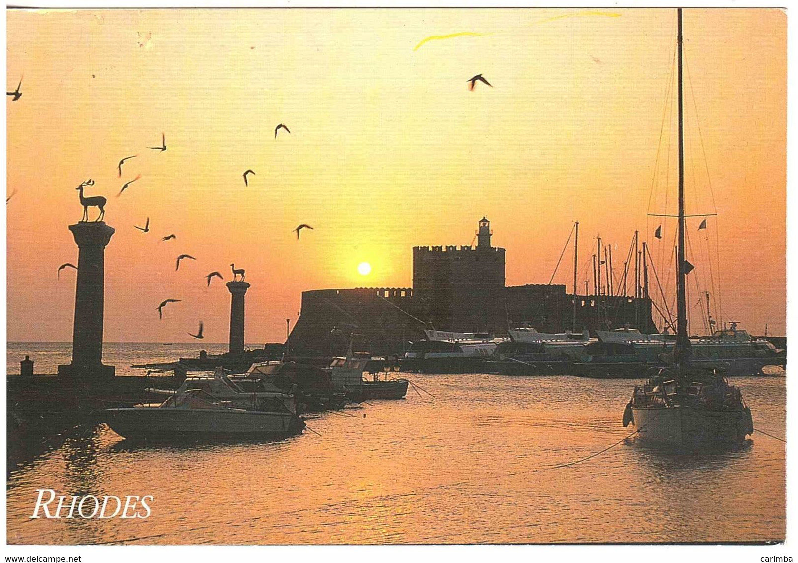 1998 CARTOLINA RHODES PER ITALIA - Storia Postale