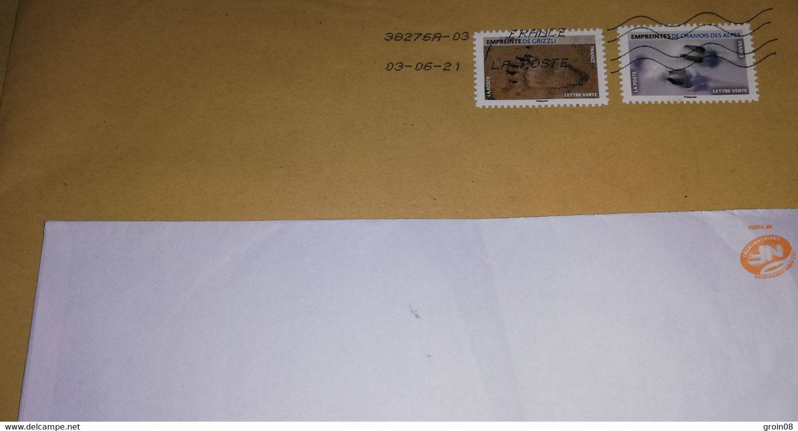 Enveloppe Empreinte De Grizzli Et De Chamois Des Alpes 3336 - Lettres & Documents