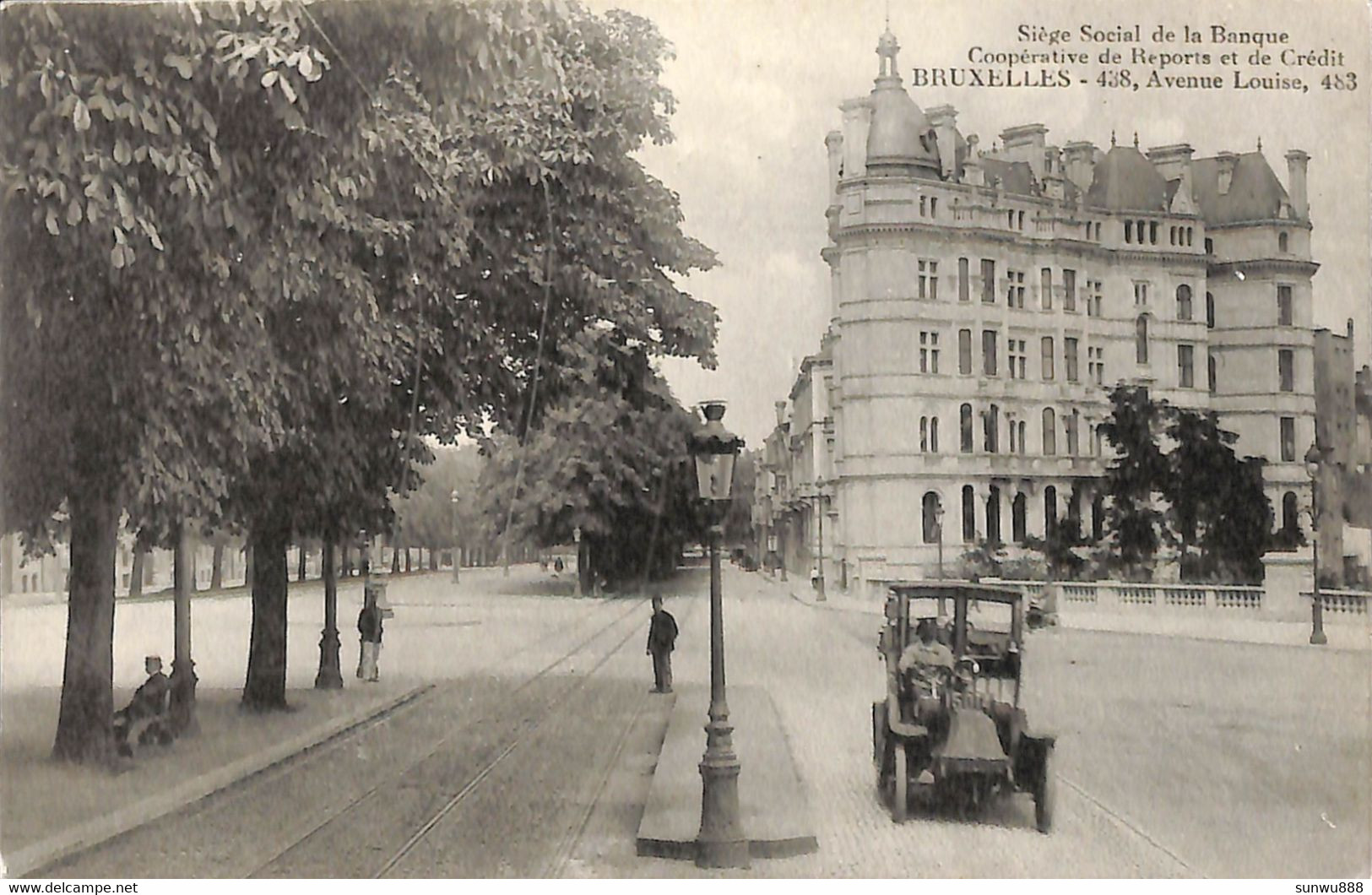 Bruxelles - Avenue Louise 438 - Banque Coopérative De Reports Et De Crédit (animée Oldtimer) - Ixelles - Elsene