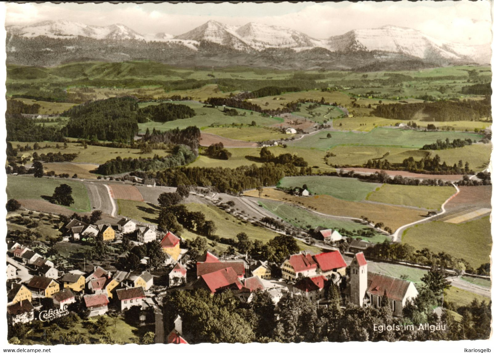 EGLOFS B. Wangen Isny Allgäu 1960 Colorierte Privatkarte " Gasthof Pension Rose " Bedarf > Rhöndorf Honnef - Isny