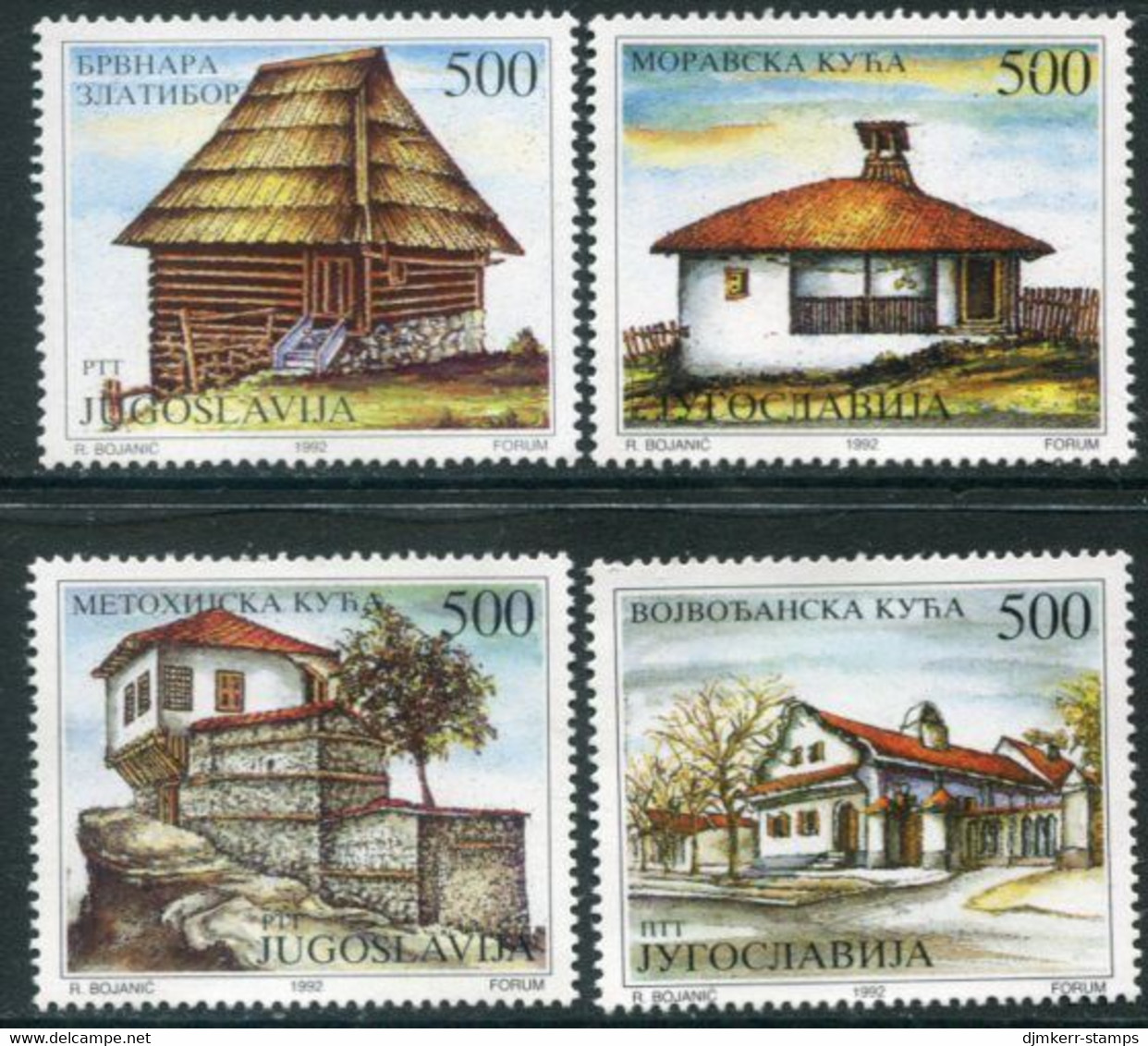 YUGOSLAVIA 1992 Farmhouses. MNH / **.  Michel 2574-77 - Neufs