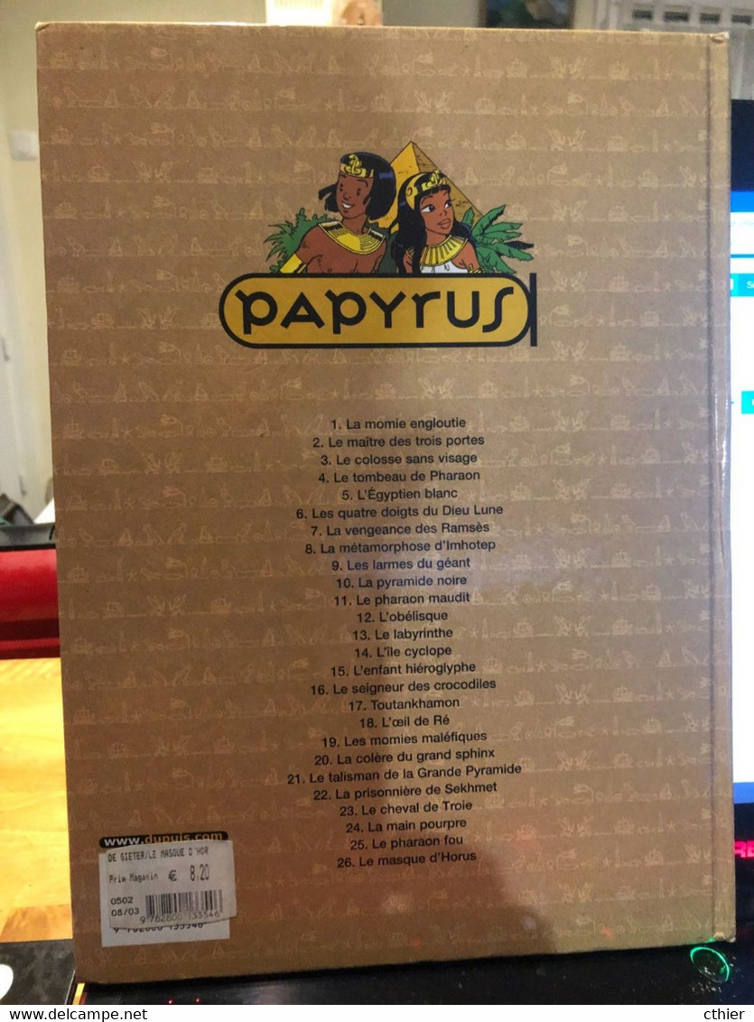 PAPYRUS  LE MASQUE D'HORUS - Edition Originale 2003 - Papyrus