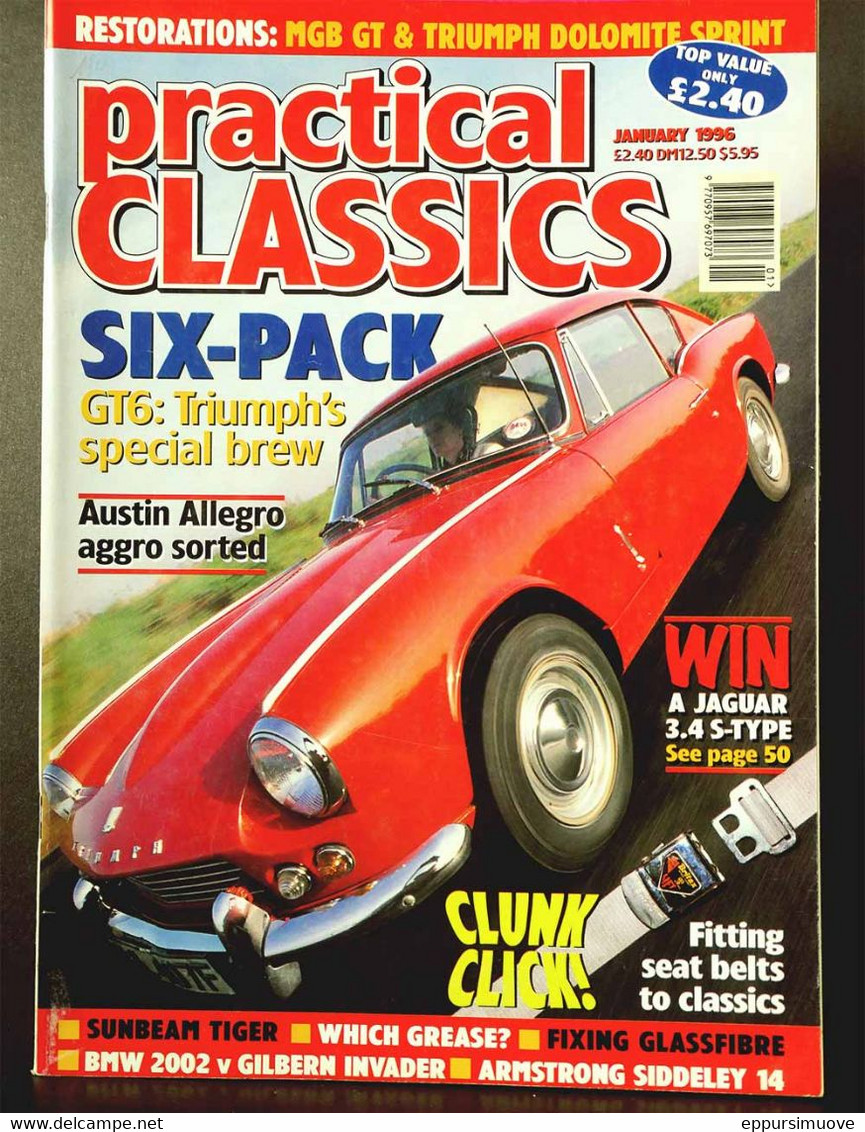 PRACTICAL CLASSICS Jan 1996 - TRIUMPH GT6 - AUSTIN ALLEGRO - SUNBEAM TIGER - BMW 2002 V GILBERN INVADER - SIDDELEY 14 - Transportes