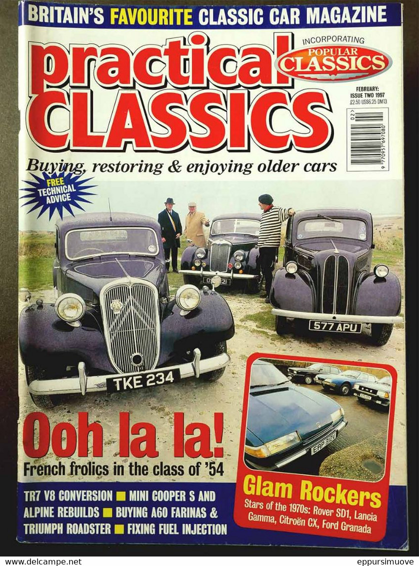 PRACTICAL CLASSICS N°2 Feb 1997 - TR7 V8 - MINI COOPER S - ALPINE - A60 FARINA - TRIUMPH ROADSTER - ROVER SD1 - CX - Transports