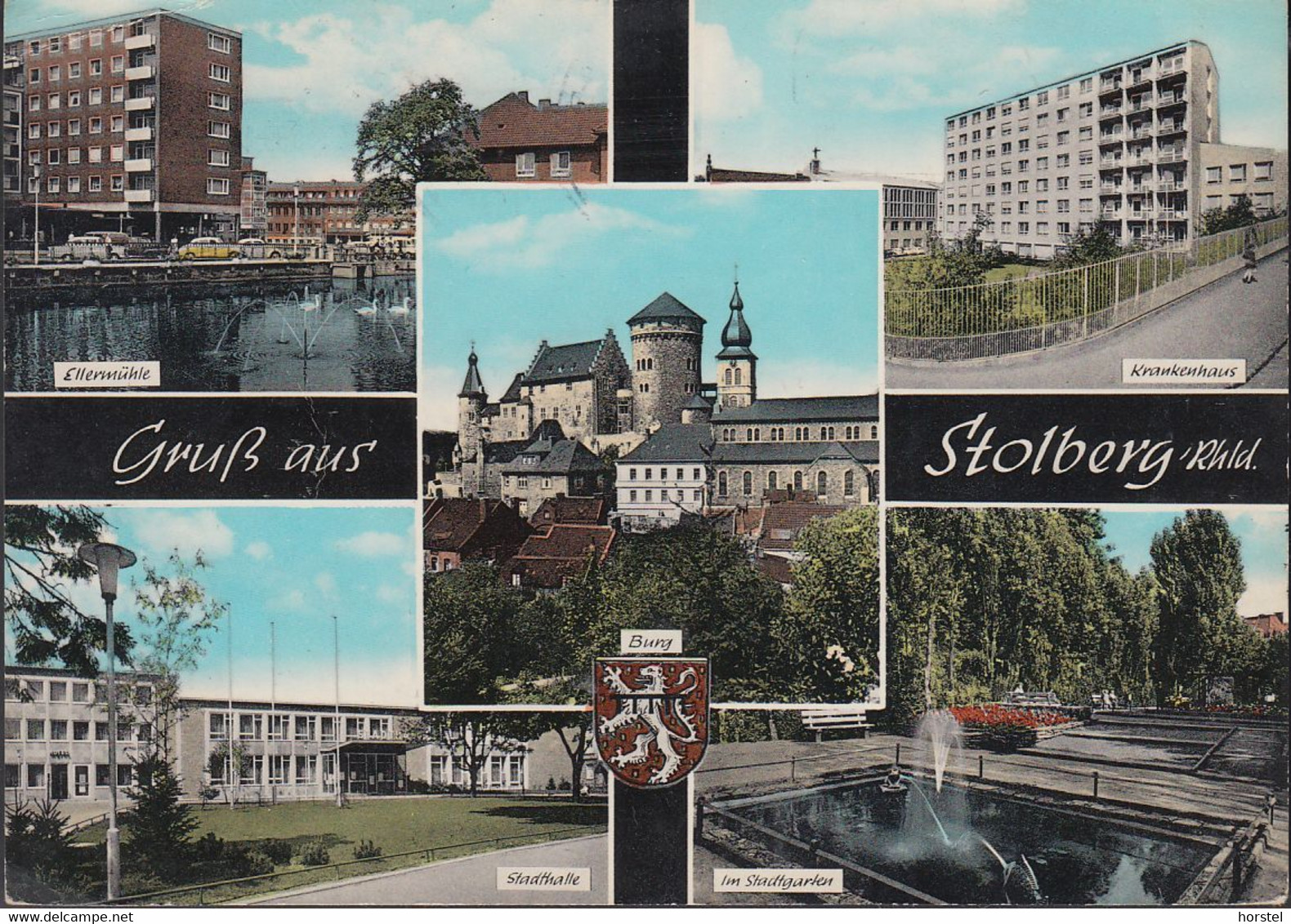 D-52222 Stolberg - Alte Ansichten - Krankenhaus - Ellermühle - Stadthalle - Cars - Nice Stamp (60er Jahre) - Stolberg