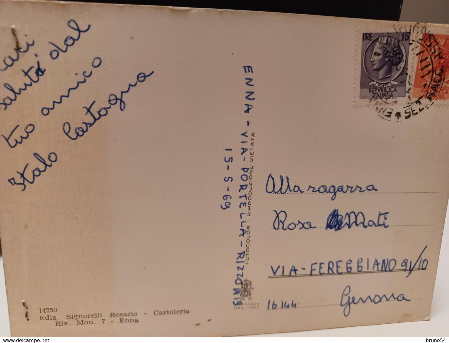 Cartolina Saluti Da Enna 1969 Vedutine - Enna