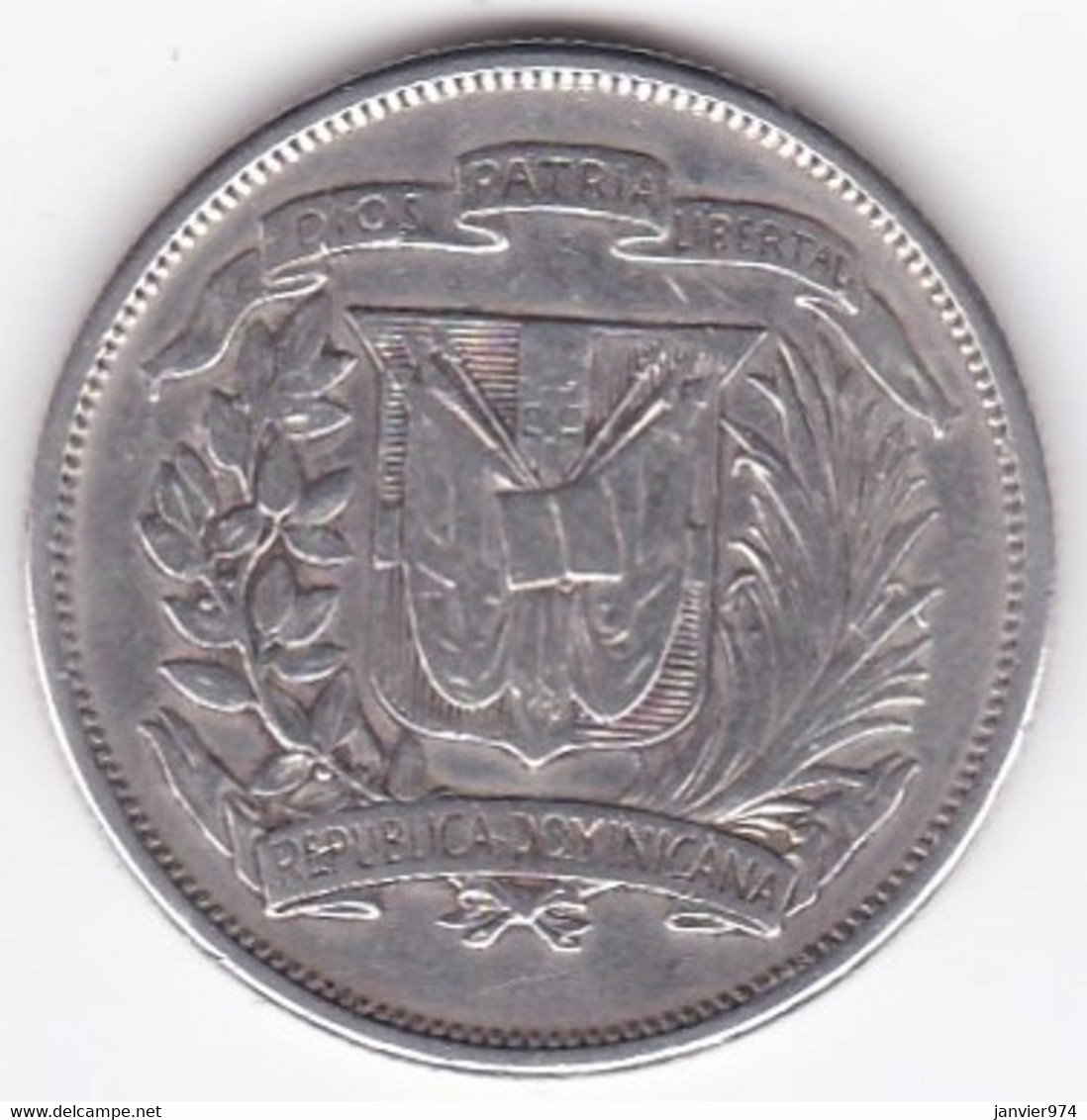 République Dominicaine. Mezzo Peso 1947 (1/2 Peso), KM# 21 , En Argent - Dominicana