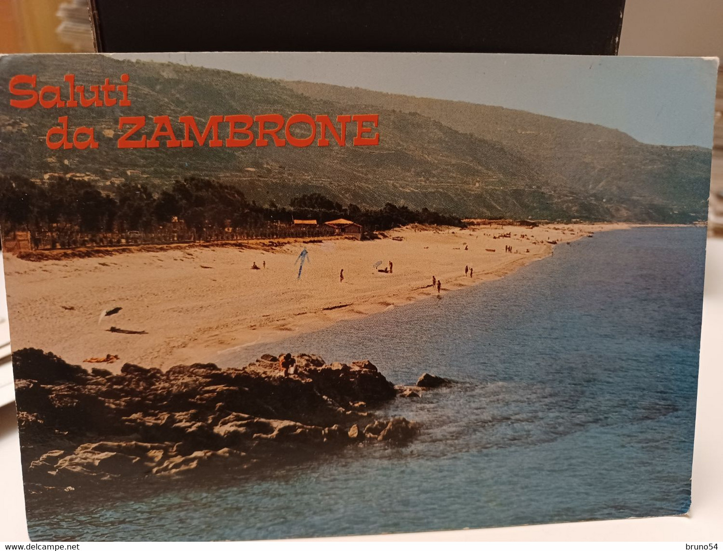 Cartolina Saluti Da Zambrone Prov Reggio Calabria , Dintorni Di Tropea ,timbro Camping Villaggio La Bianca Spiaggia - Vibo Valentia