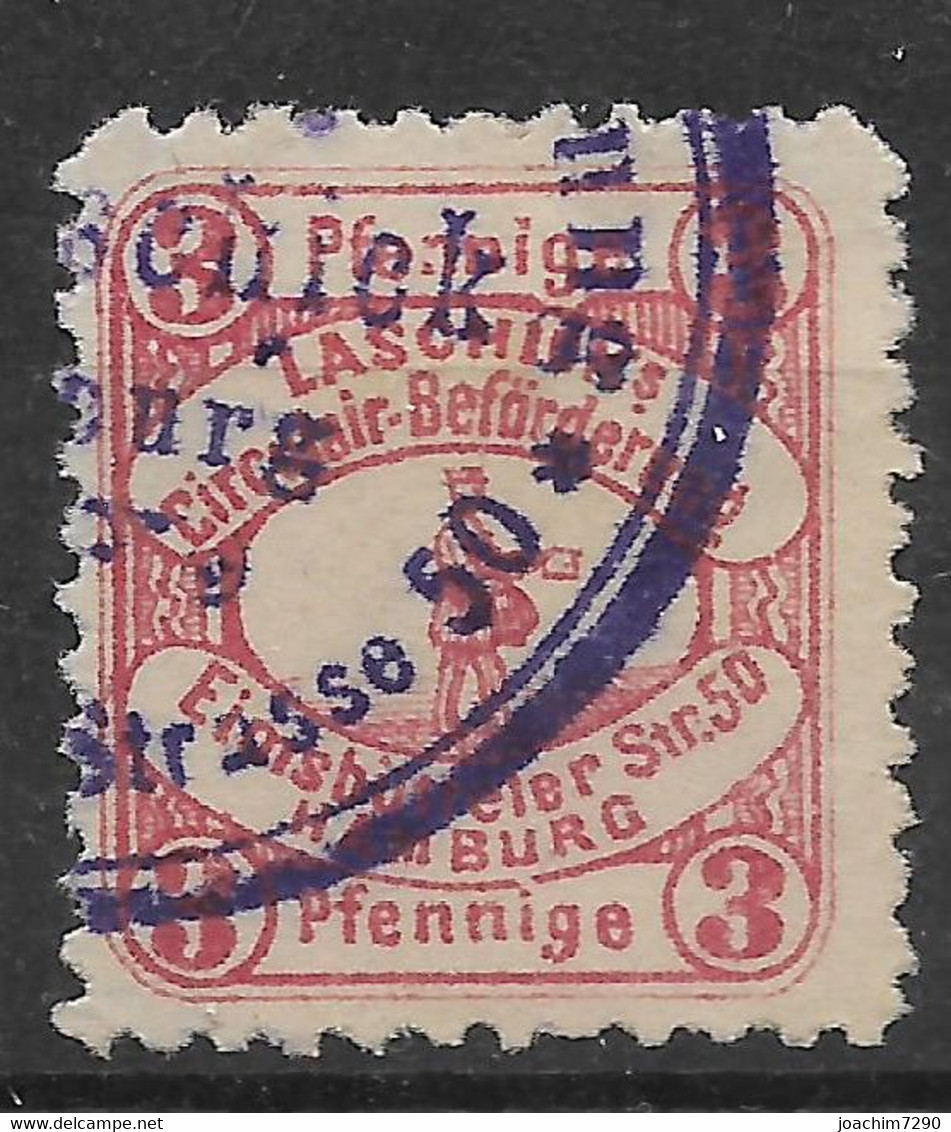 Privatpost Hamburg, Guter Wert Der Ausgabe Der Circulairbeförderung-Gesellschaft  Laschick Von 1889 - Private & Local Mails